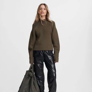 NWT $395 Rag Bone Oakes Wool Mock Neck Relaxed Fit Sweater